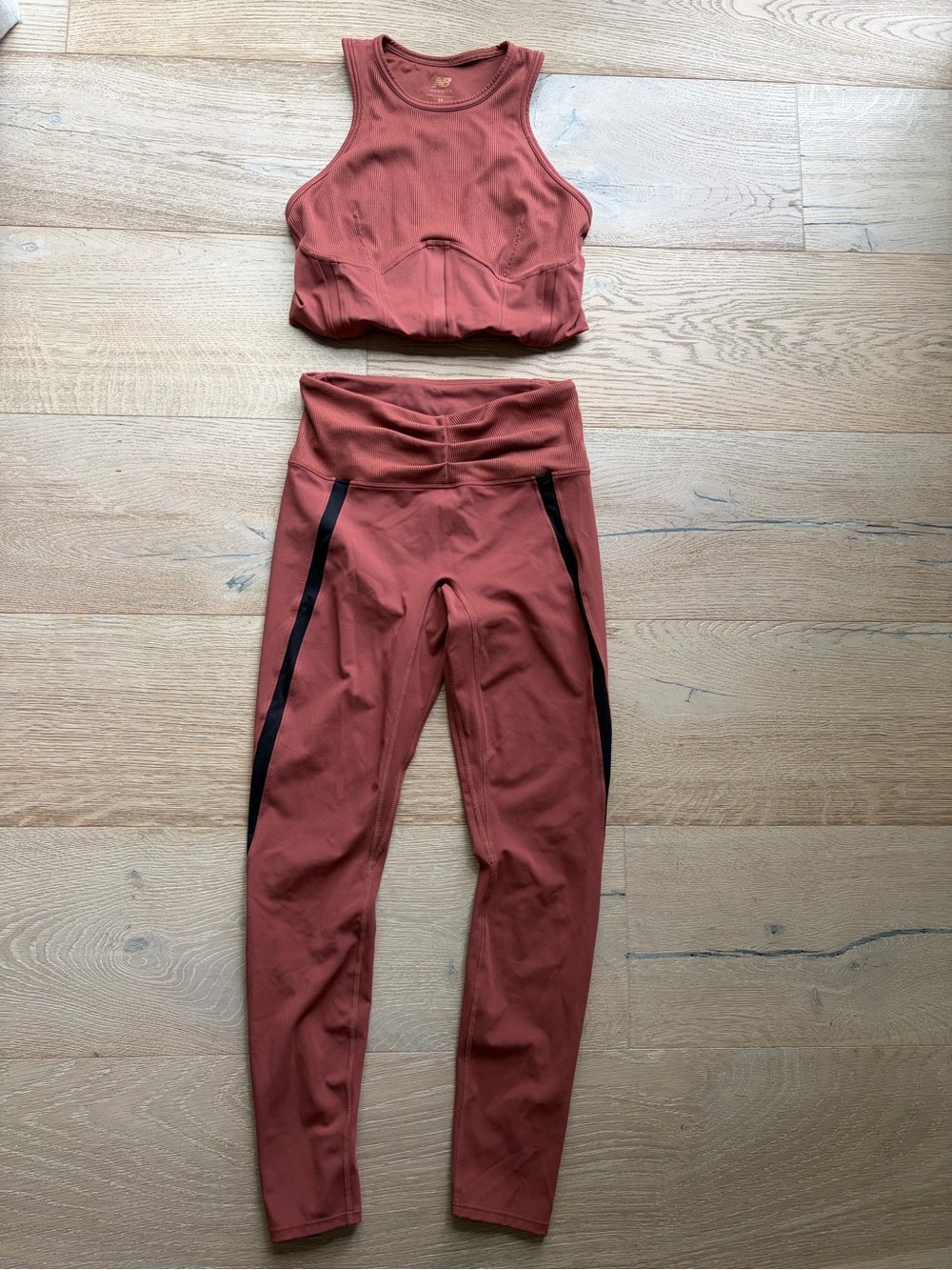 New Balance Rust High-Waist Leggings and Crop Tank Set